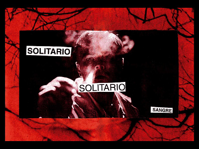 Solitario, solitario, sangre... cinema collage design editorial graphic design illustration magazine movie photoshop red