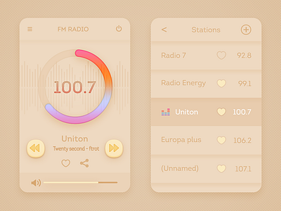 FM Radio app audio color fm fun interface music player radio ui widget
