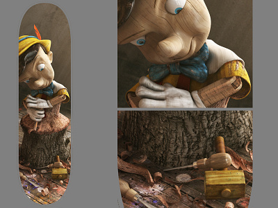 Pinocchio sk8board 3d animation autodeskmaya boardpusher design maya pinocchio skateboard