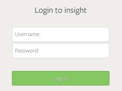 Insight2 login screen