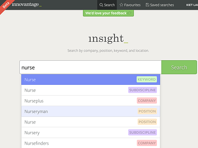 Insight 2 search css html javascript