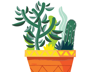 Pots design dgph graphic design green illustration plants vector