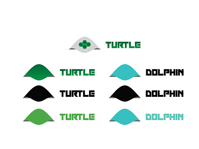 Turtle / Dolphin Logos icon logo typography vector