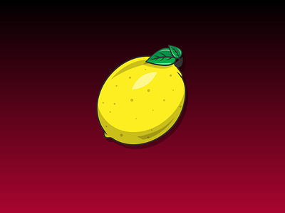 Lemon design fruits gradient graphic design green leaf lemon red typography vector yellow