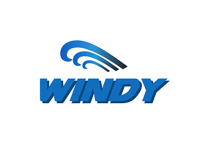 Windy Logo blue cyan design graphic design icon logo typography vector wind