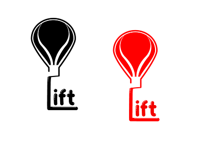 Hot Air Balloon - Lift balloon black design graphic design hot air balloon icon lift logo red typography vector white