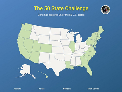 The 50 State Challenge adventure game badge challenge collection reward travel travel app travel game