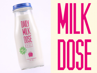 Milk Dose illustrator milk packaging photo simple typography