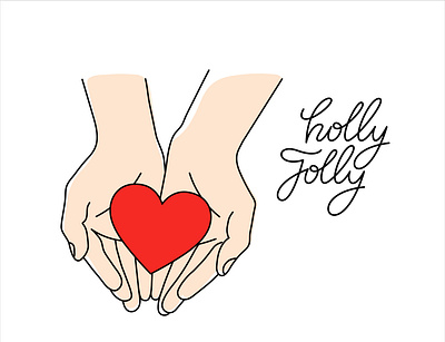Holly Jolly app branding card day design drawing february 14 gift graphic design hands heart icon illustration lettering logo typography ui ux valentine vector