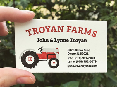 Troyan Farms Logo & Letterpress Business Card