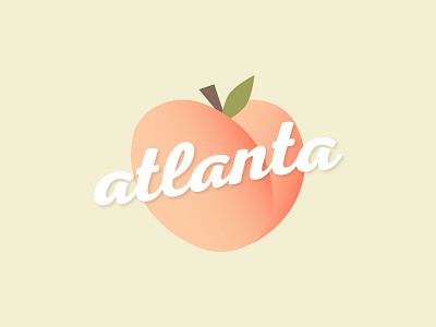 Atlanta atlanta badge city graphic design illustration illustrator logo peach type vector