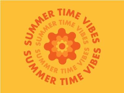 Summer Time beach hot illustrator orange summer sun sunny type vector vibes warm yellow