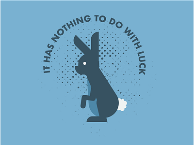 Hard Work animals blue illustration rabbit type