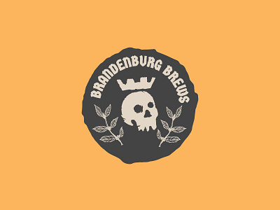 Brandenburg Brews badge blue brew coffee color crown design drawing hand drawn illustration illustrator logo plant skull type typography vector yellow