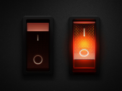 Lighted Rocker Switch V2 3d button dark light skeuomorphism switch toggle ui