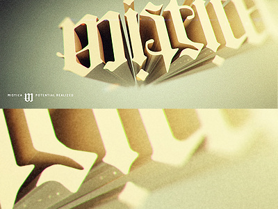 Mistica Logotype 3d 3d ambigram extruded logo logotype typography