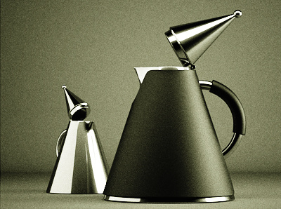 Cone Teapot and Creamer