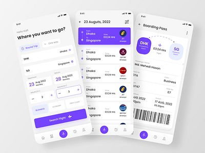 Flight Booking App 2022 app app design boarding boarding pass booking dailyui design figma flight inspiration mobile app mobile app design mobile design new product design trends ui