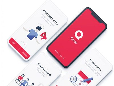 QUZE app branding logo ui ux