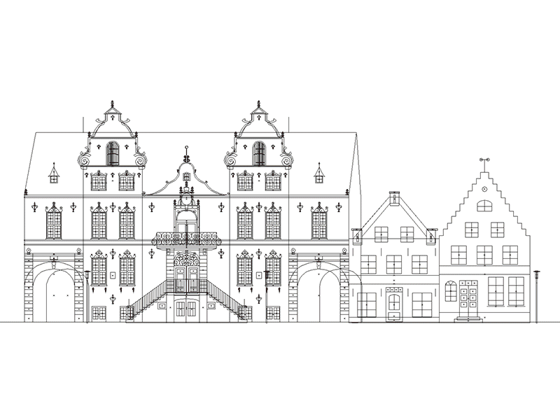 Glueckstadt Town hall / Rathaus 2014 drawing framwork freestyle illustrator