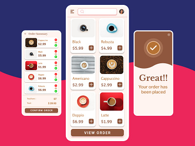 Coffee Shop UI Design coffeeshopui graphic design ui user interface