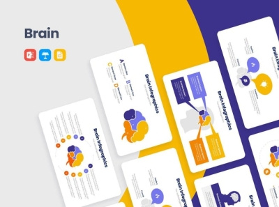 Brain Infographics branding design graphic design icon illustration logo powerpoint presentation ui ux vector