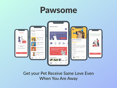 PAWSOME- Find Your Doggo A Second Home 3d animation beginner branding design graphic design icon illustration logo motion graphics ui ux vector