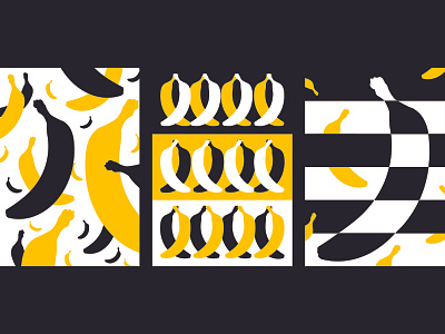 Banana Trilogy abstract affinitydesigner andywarhol banana design graphic design illustration shapes