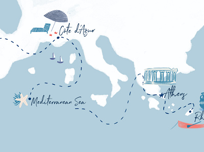 DockATot Map childrens illustration illustration map mediterranean procreate