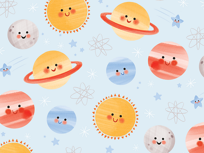 Kids Planets Illustration & Pattern