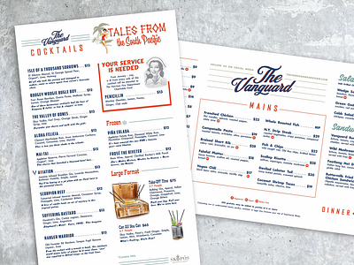 The Vanguard Branding & Menu Design