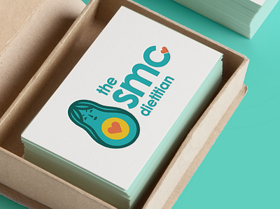 The SMC Dietitian Branding and Logo Design avocado brand branding dietitian graphic design heart identity logo nutrition teal