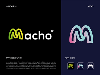 Macho 2021 app branding branding identity creative design gradient graphic design icon illustration letter logo line art logo logo mobile modern print design product symbol typhography vector