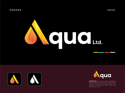 Aqua animation app app design branding branding identity creative logo design gradient graphic design icon illustration letter letter logo logo logomark modernlogo motion graphics print ui vector