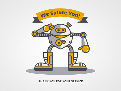 We Salute You! design illustration robots vector veteransday