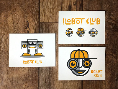 Robot Club Postcard Set design holidaygifts illustration merrychristmas nashville postcards vector