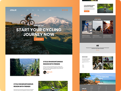 CYCLIC: Cycling Tour Website bicycle site cycling site dailyui ecommerce ecommerceui figma landing page ui ux designer uidesigner uiux ux designer web designer websiteui websiteuiux webui webuidesigner