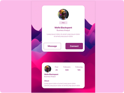 Profile Card UI adobe xd branding card ui dailyui design figma illustration logo mobile ui profile card component profile card ui profile card ui design profile cards design ui uidesigner uiux user interface designer user profile ux xd