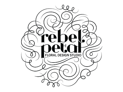Rebel Petal Logo design illustration logo typography vector