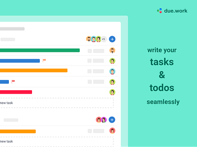 #1 First Shot bug tracking due.work duework list project management sales planning task task list task management tasks timeline ui ux web