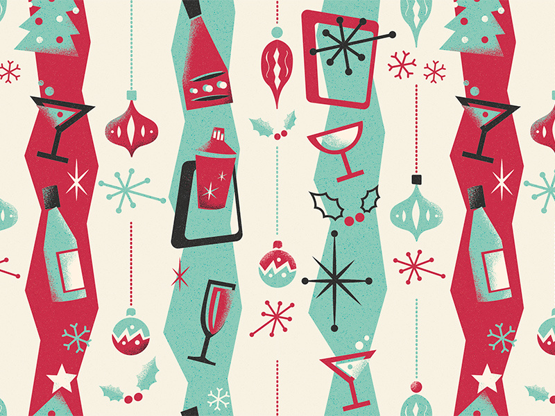 Cahoots - Christmas Pattern martini drinks cocktail cahoots pastels vintage retro pattern 50s