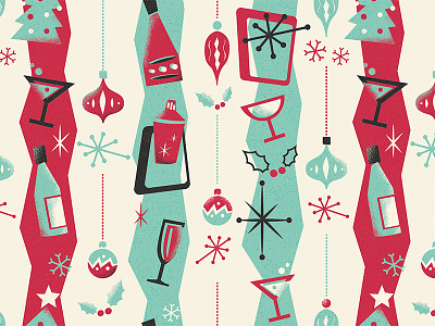 Cahoots - Christmas Pattern 50s cahoots cocktail drinks martini pastels pattern retro vintage