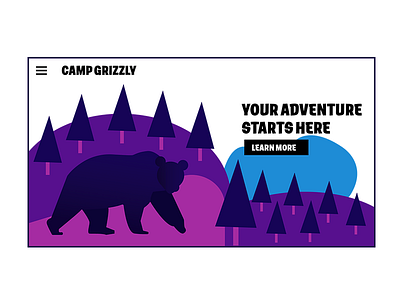 camp grizzly illustration web design