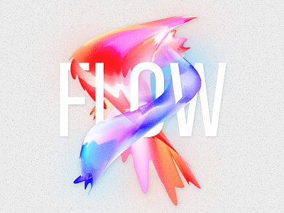Flow abstract illustration photoshop poster typography