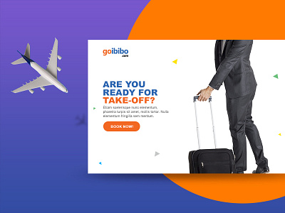 Goibibo Landing Page Concept | Re-imagined book business color flight fly gradient reservation tour travel website