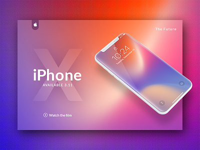 iPhoneX | The Future apple free gradient ios iphone iphonex mock up psd redesign website