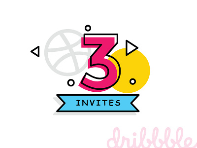 3 Dribbble Invite to Giveaway creative debut design free giveaway invite shot typography ui ux website