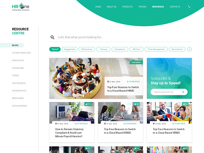 Resource centre | Blog Page blog blog design design material design read search subscribe tab user inteface website