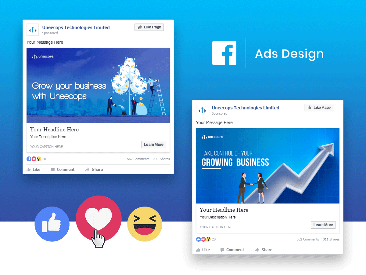 Facebook Ad Design Mockup advertising branding creative debut facebook illustration mockup typography website