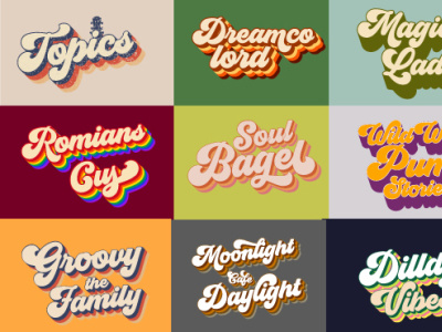 I will design high quality retro,vintage 70s style striped logo by ...